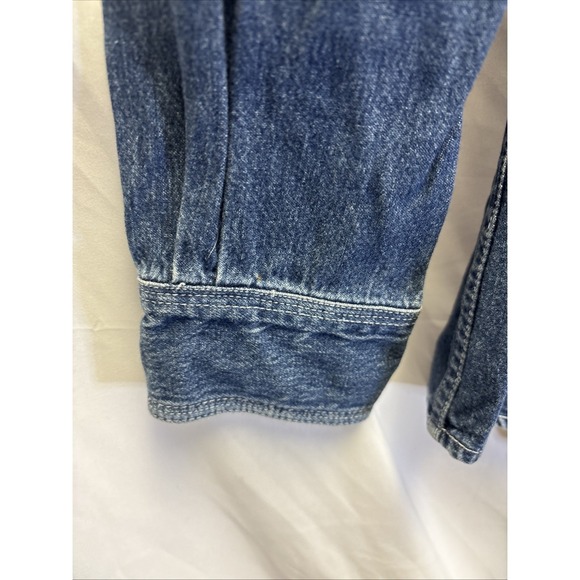 Vtg Women's Limited Jeans Medium Denim Button Up Suede Collar Cotton - Picture 7 of 11